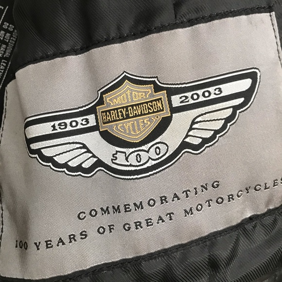 100th Anniversary Harley-Davidson Leather Vest - Picture 6 of 8